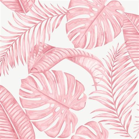 Skinnydip Dominica Tropical Leaf Wallpaper Pink White Muriva 180522