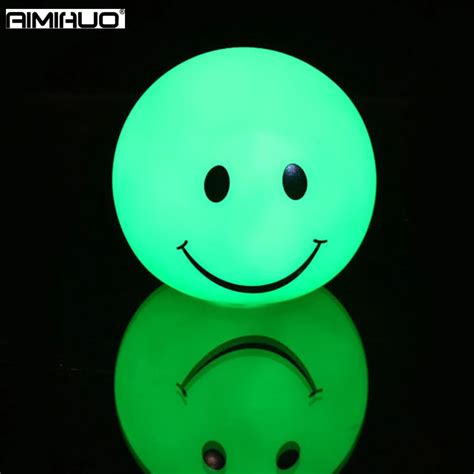 Aimihuo Colorful Smiley Face Led Night Lamp Creative T Cute Ball