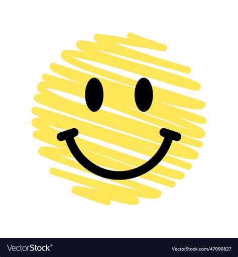 Stay Positive Emoji Hand Drawn Design Element Vector Image