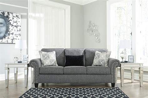 Agleno Charcoal Sofacouch And Loveseat Wcc Furniture And Mattress Center