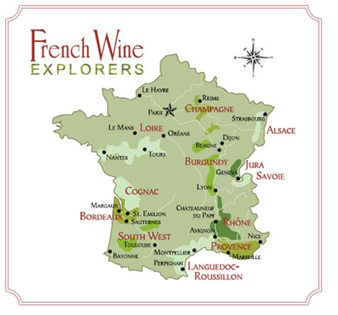 French Wine Map Of France