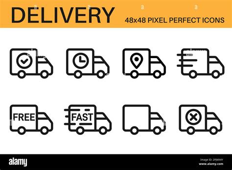 Set Of Shipping Delivery Icons Delivery Status Symbols Delivered