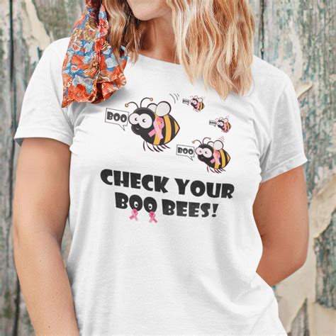 check your boo bees t shirt breast cancer awareness
