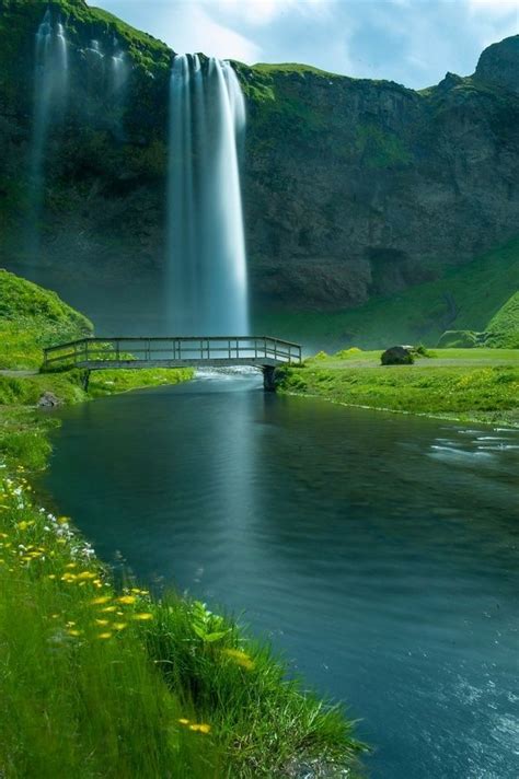 Waterfall Bridge Seljalandsfoss Falls Iceland If You Like This Like