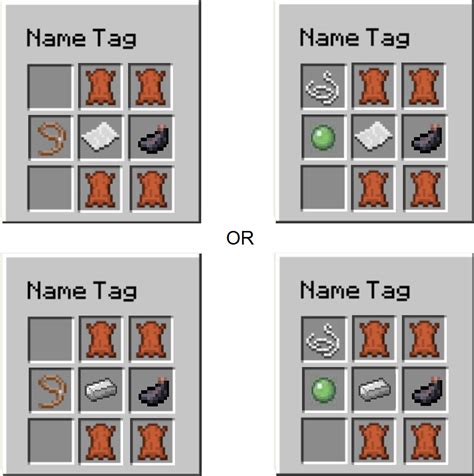 Minecraft was created in 2009, and many fans have made blocky fonts so that you can generate your own custom designs. Name Tag Crafting Recipe - Suggestions - Minecraft: Java ...