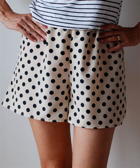 Polka Dot Culotte Shorts Cream And Black Loose Fit High Etsy