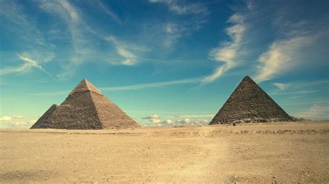 Landscape Pyramids Of Giza Desert Egypt Clouds Pyramid Hd