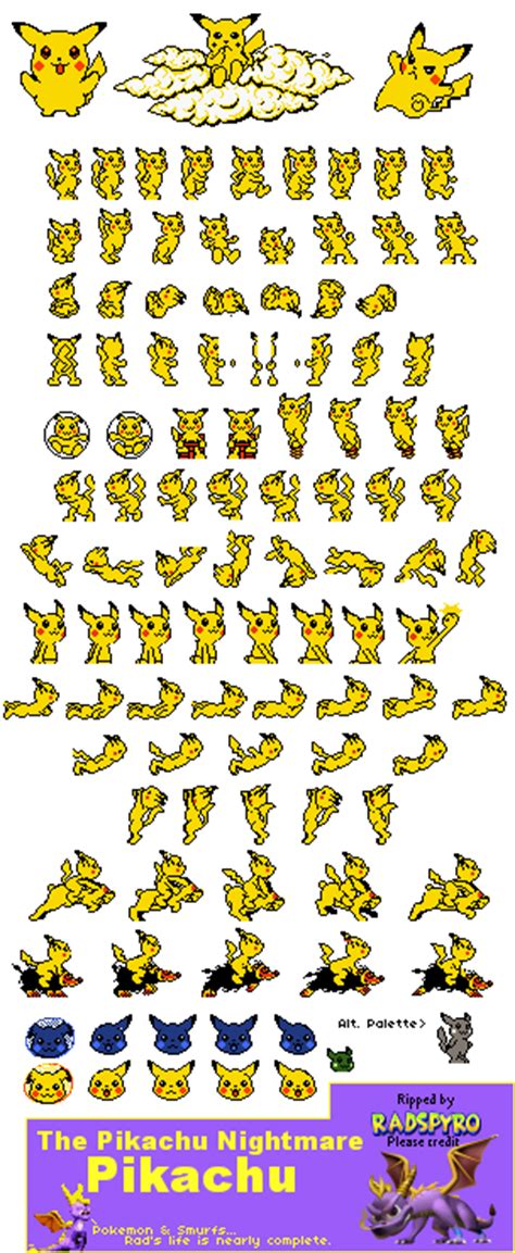 Game Boy Gbc Pikachu Nightmare Hack Pikachu The Spriters Resource