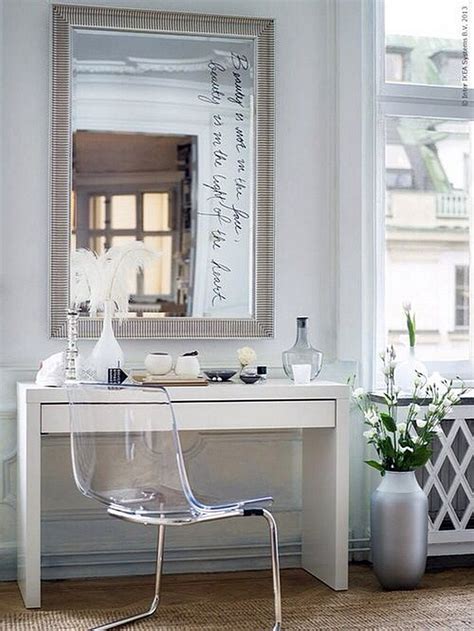 Skruvsta swivel chair, vissle grey. IKEA Micke Desk as Makeup Vanity with Large Mirror and ...