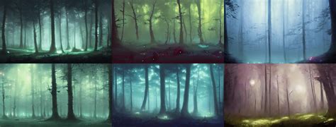 Bioluminescent Forest Floor Fog Magical Night By Stable Diffusion