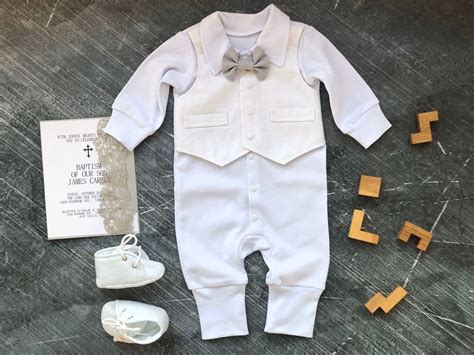 Baby Boy Baptism Outfit Long Sleeve Baby Boy Christening Etsy