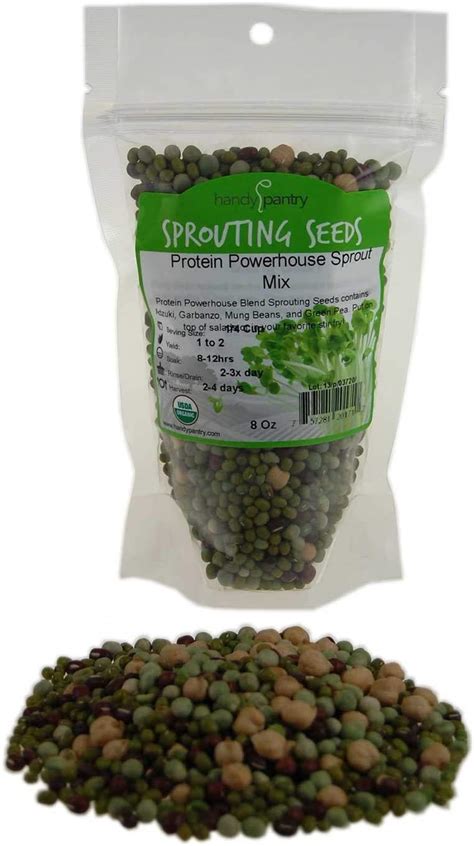 Protein Powerhouse Sprouting Seed Mix 8 Oz Organic Non Gmo