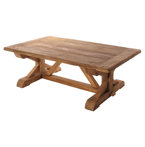 Check out our elm wood table selection for the very best in unique or custom, handmade pieces from our furniture shops. Regis Solid Reclaimed Elm Wood Trestle Based Coffee Table | Kathy Kuo Home