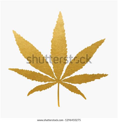 Gold Cannabis Leaf Vector Stock Vector Royalty Free 1296410275