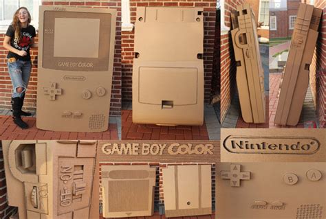 Geek Art Gallery Sculpture Cardboard Gameboy Color