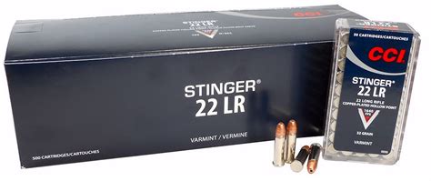 22lr Ammo Cci Stinger 32gr Hp Varmint 0050 500 Round Box