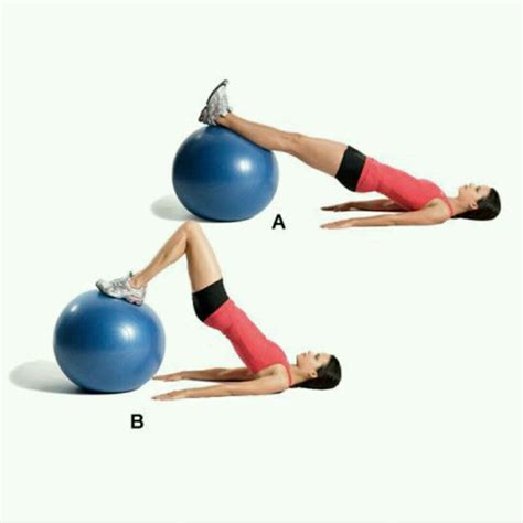 Swiss Ball Leg Curl By Stephanie R Exercise How To Skimble