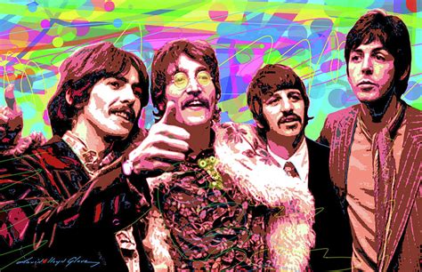 Psychedelic Beatles Painting By David Lloyd Glover Pixels