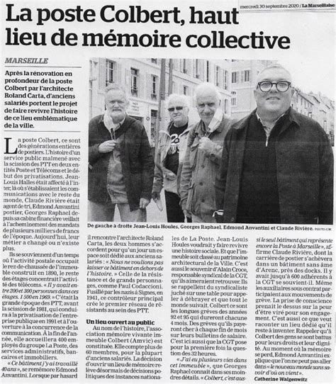 Journal La Marseillaise – Mémoire Vivante de l'Immeuble Colbert
