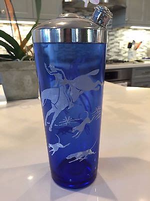 Hazel Atlas Cobalt Blue Huntsman Cocktail Shaker Antique Price Guide