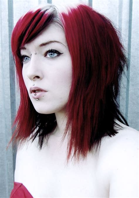 Glass By Chibipanduh Red And Black Hair White Roots Healthy