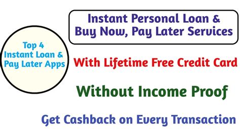 Top 4 Instant Personal Loan And Pay Later Apps With Lifetime Free Credit