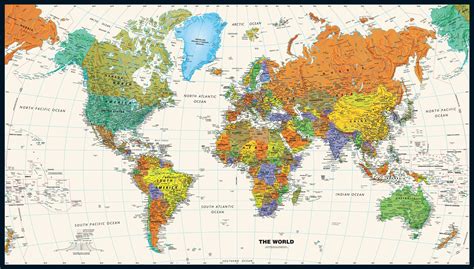 Contemporary World Wall Map Shop Mapworld