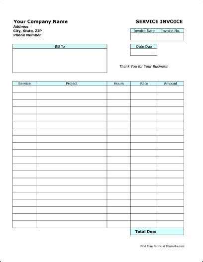 Invoice Template Hours Worked Invoice Example