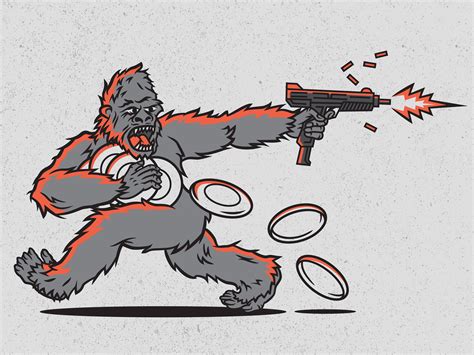 Monkey With Uzi Gun By Rustam Khusyainov On Dribbble
