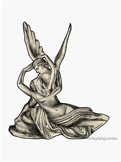 Cupid And Psyche Mythology Sculpture Art History Sticker For Sale