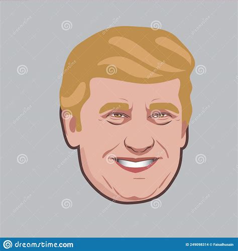 Donald Trump Vector Cartoon Portrait Editorial Stock Image