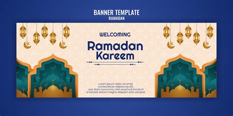 Premium Vector Realistic Ramadan Horizontal Banner Template