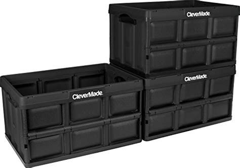 Clevermade 46l Collapsible Storage Bins Durable Folding Plastic