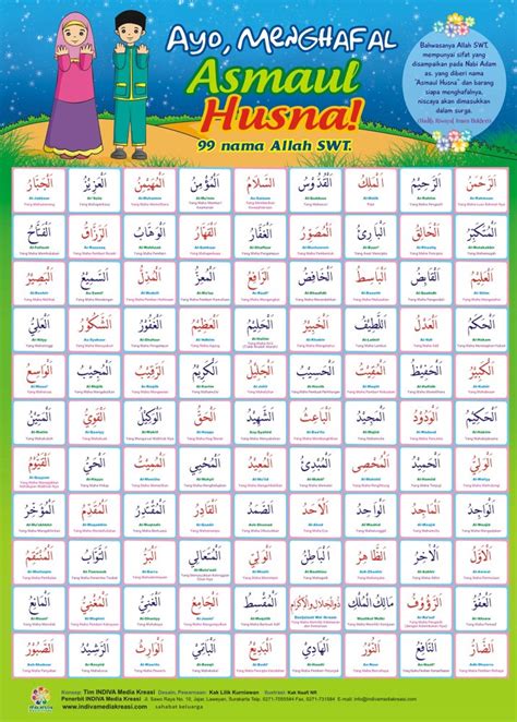 Berikut 99 asmaul husna tulisan arab, latin dan terjemahannya: Jual Poster Belajar Asmaul Husna di lapak Toko Buku ...