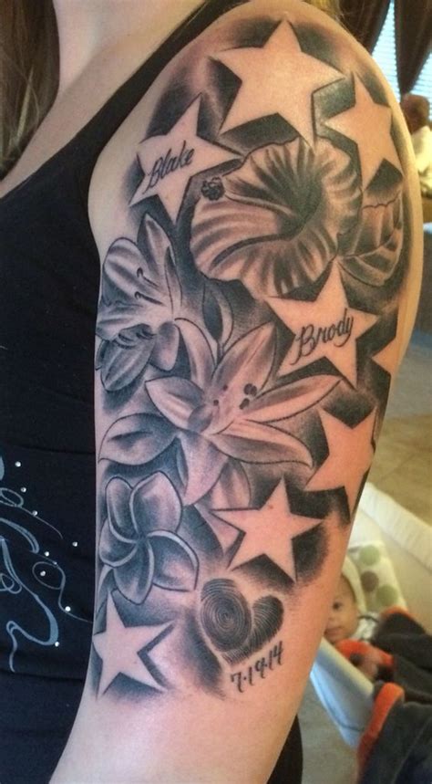 Sleeves Half Sleeve Tattoos Flower Stars Sleeve Sleeve Tattoos Girly