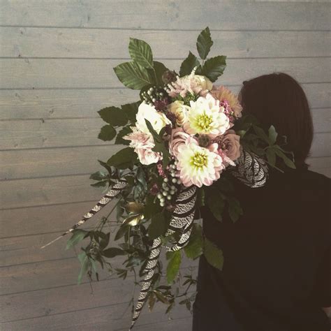 Pheasant Feather Bouquet For A Rustic Outdoor Wedding Rustic Outdoor