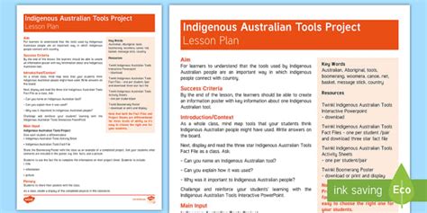 Indigenous Australian Tools Project Lesson Plan Twinkl