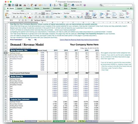 3 Year Financial Projection Template Excel