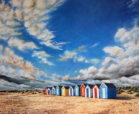 138 Beach Huts Southwold 2015 Acrylic On Canvas 615 X 51 Cm