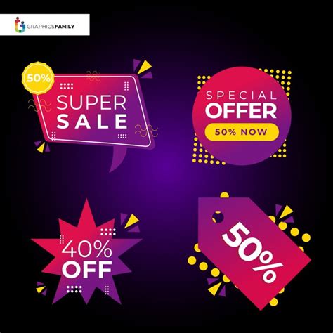 Offer Sale Labels And Banners Symbol Collection Design Shopping And