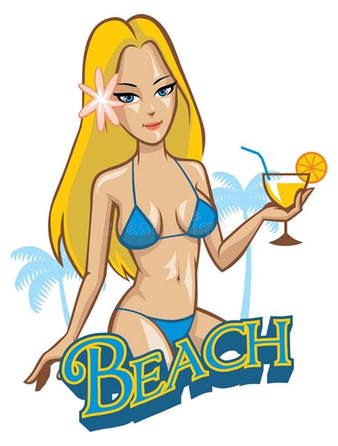 Bikini Girl Beach Stock Illustrations Bikini Girl Beach Stock