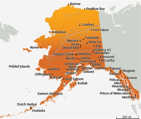 Map Of Alaska With Cities And Villages