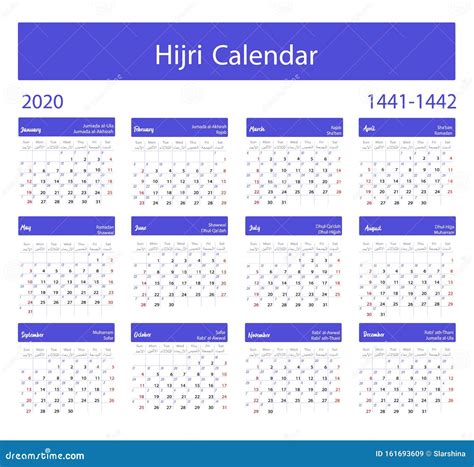 Islamic Calendar 201920 Hijri Calendar 1441 Pdf Downl