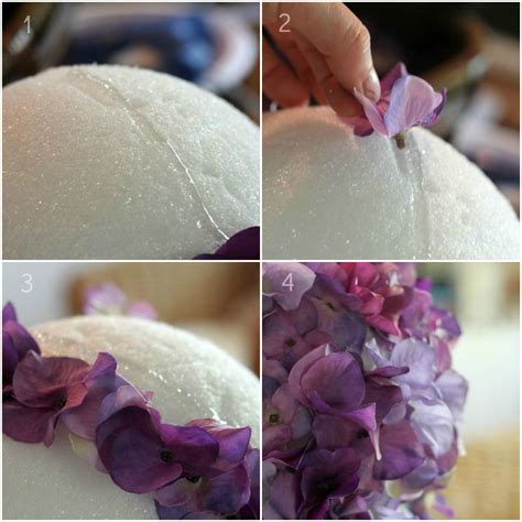 Not just any foam ball; DIY flower ball decorations | That thing | Pinterest