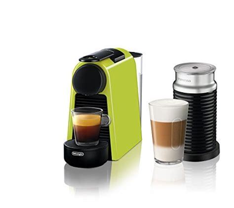 Nespresso Essenza Mini Espresso Machine By Delonghi With Aeroccino Lime