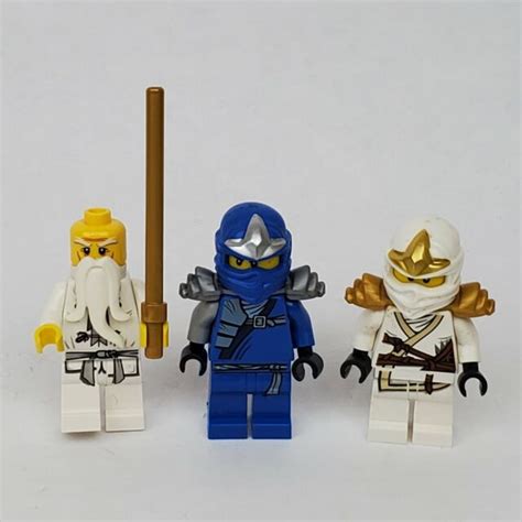 Lego Ninjago Zx Minifigure Lot Jay Blue Ninja Zane White Ninja Sensei