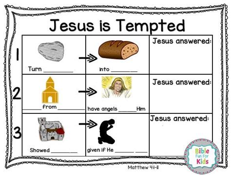 Jesus Resisted Temptation Bible Fun For Kids
