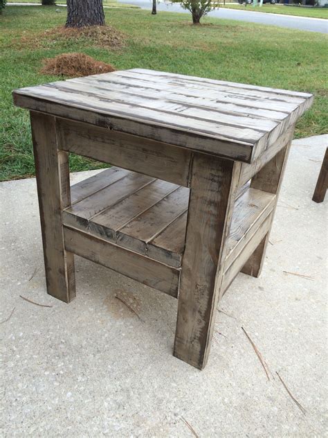 All penetrating stains go deep into the wood but do not form a surface barrier. Weathered end table | Do It Yourself Home Projects from Ana White | Rustic end tables, Diy end ...