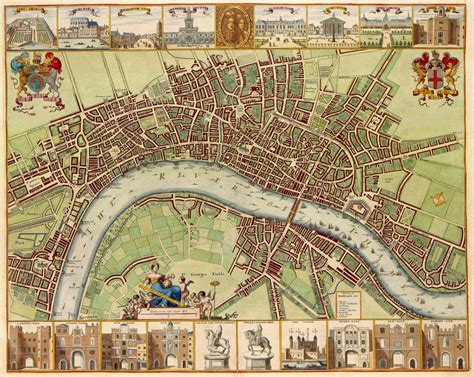 Large Detailed 17th Century Map Of London City London City Large