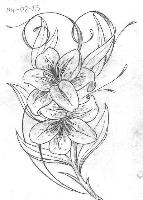 Tattoos With Lilies On Them Day 35 Basic Lily Layout The Sort Of